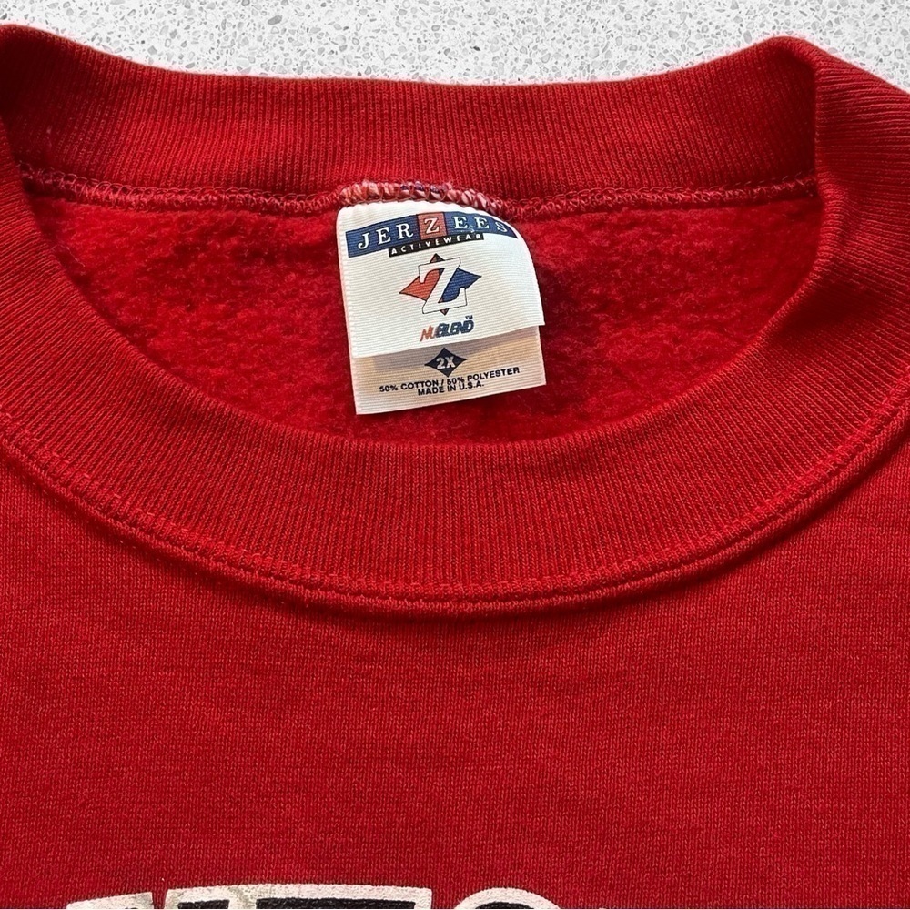 Red vintage jerzees crewneck sweatshirt cowboys football hard work pays off - Picture 5 of 5